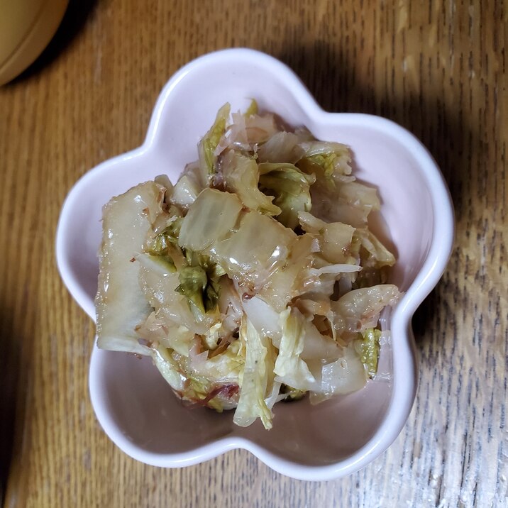 白菜の酢醤油鰹節和え